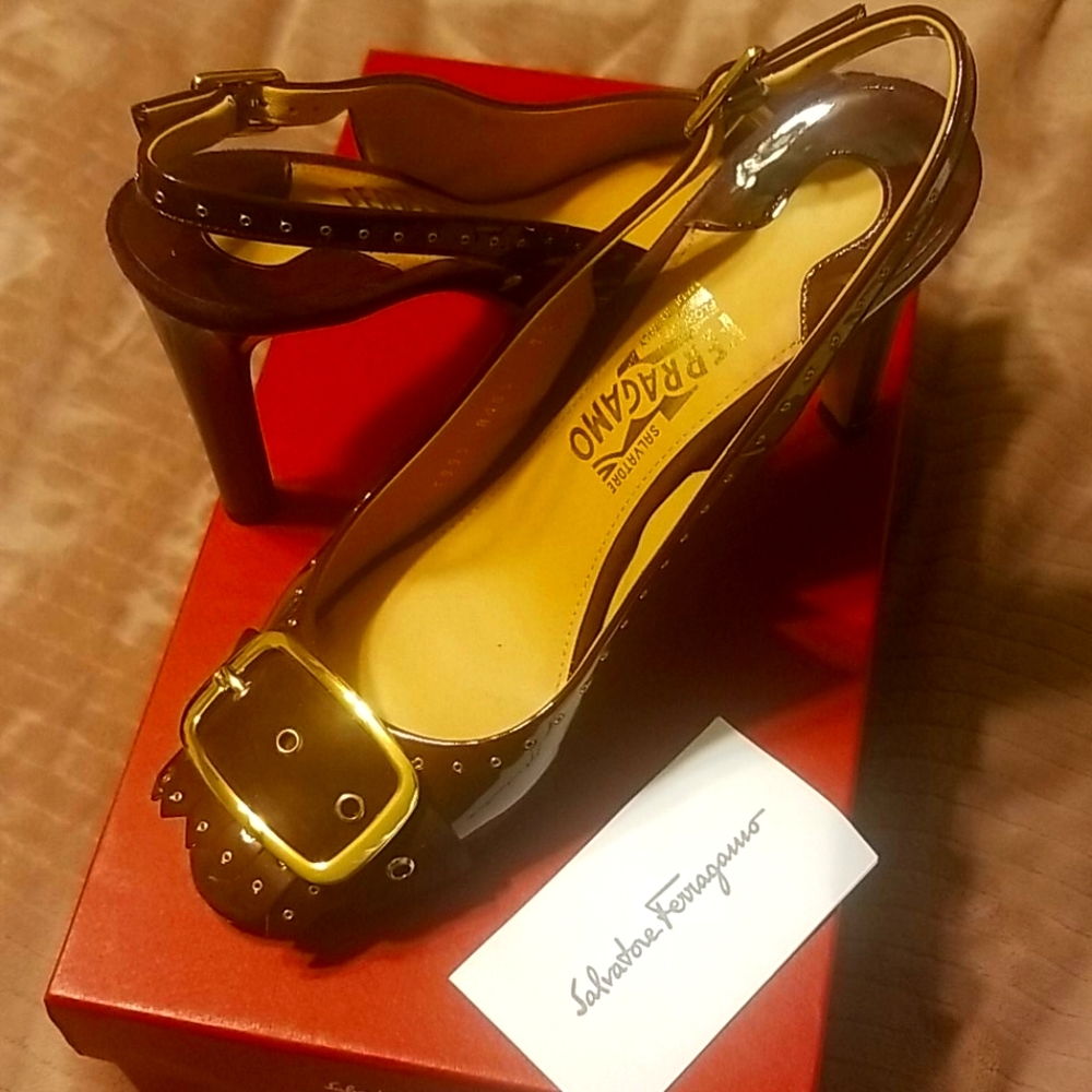Ferragamo sling pumps